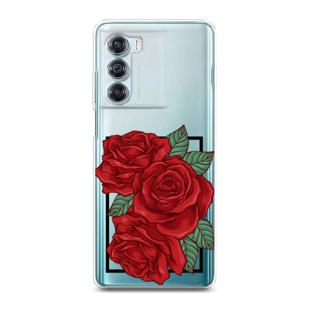 

Чехол на Motorola Moto Edge S30 "Три алые розы", Красный, 243050-2