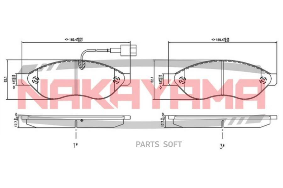 

Колодки Тормозные Дисковые Передние Citroen Jumper NAKAYAMA HP8372NY