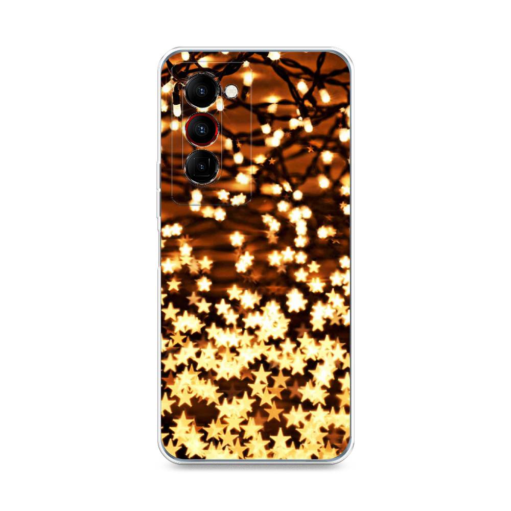 

Чехол на Tecno Camon 18 Premier "Новогодняя гирлянда", Золотистый, 300850-5