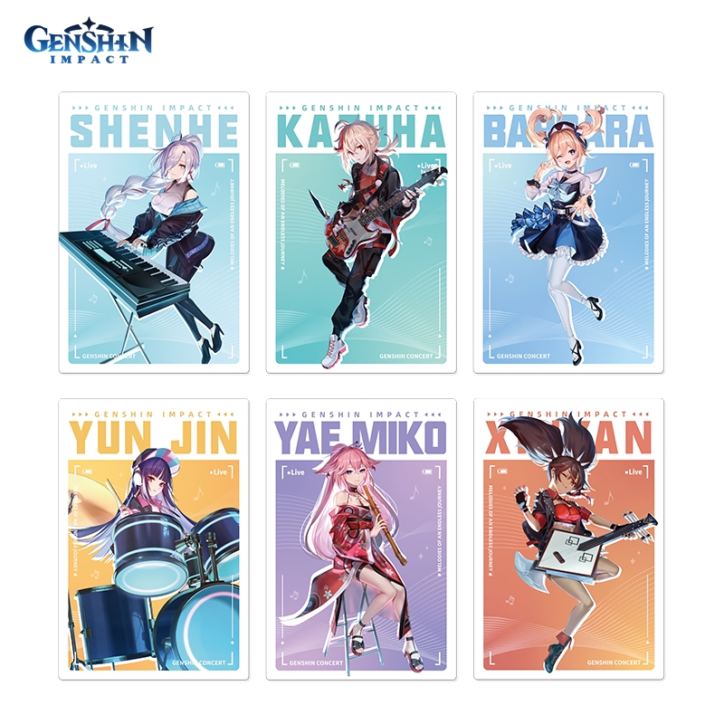 Открытки Genshin Impact 2022 Online Concert Postcard Set of 6, 6 шт