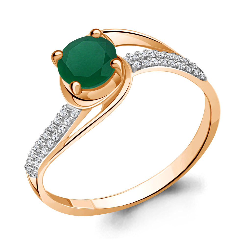 

Кольцо из серебра с агатом\фианитом Aquamarine Aquamarine 6399609А_925_з р, 6399609А_925_з
