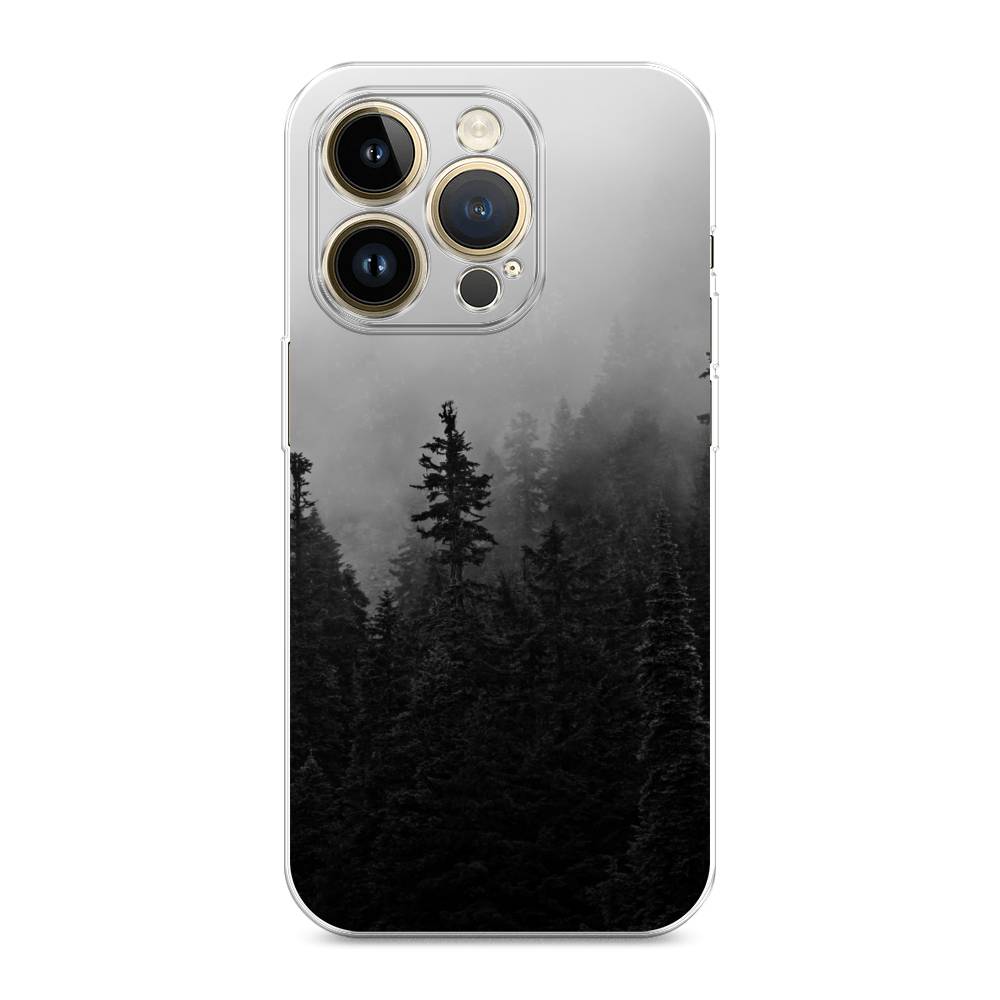 

Чехол на Apple iPhone 14 Pro Max "Туманный лес", Серый;черный, 15050-1