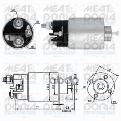 

Втягивающее реле стартера MEAT & DORIA 46058