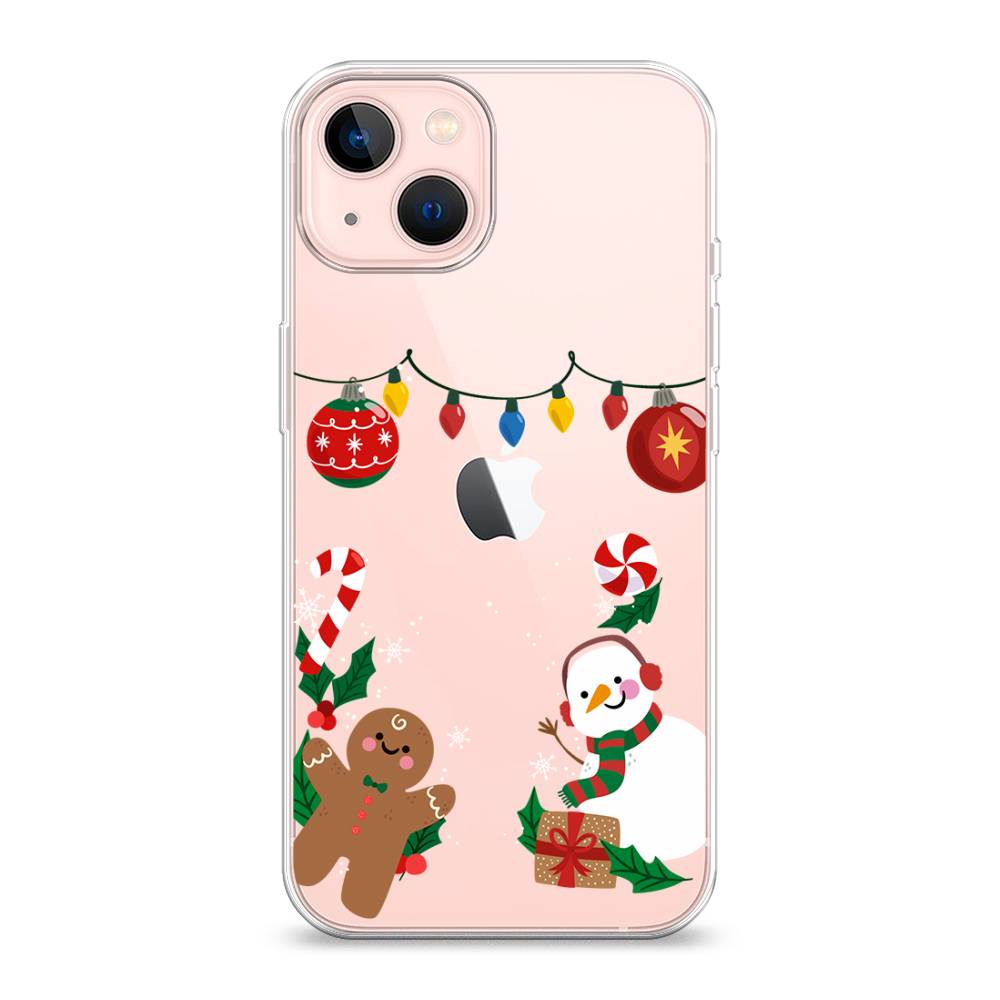 

Чехол для Apple iPhone 13 "Новогоднее настроение", Коричневый;красный;зеленый, 14250-5