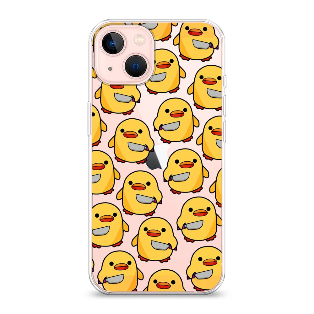 

Чехол на Apple iPhone 13 "Утка с ножом", Прозрачный;желтый;оранжевый, 14250-1