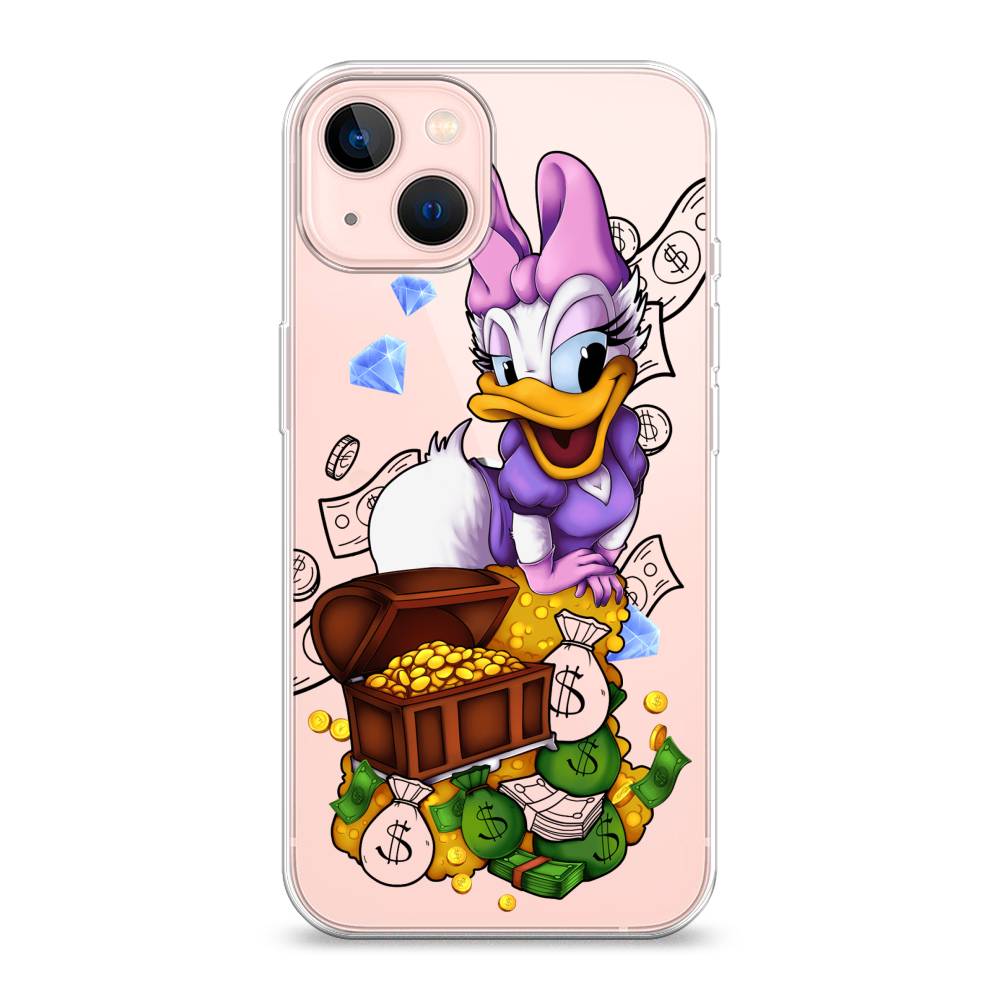 

Чехол на Apple iPhone 13 "Rich Daisy Duck", Коричневый;белый;фиолетовый, 14250-6