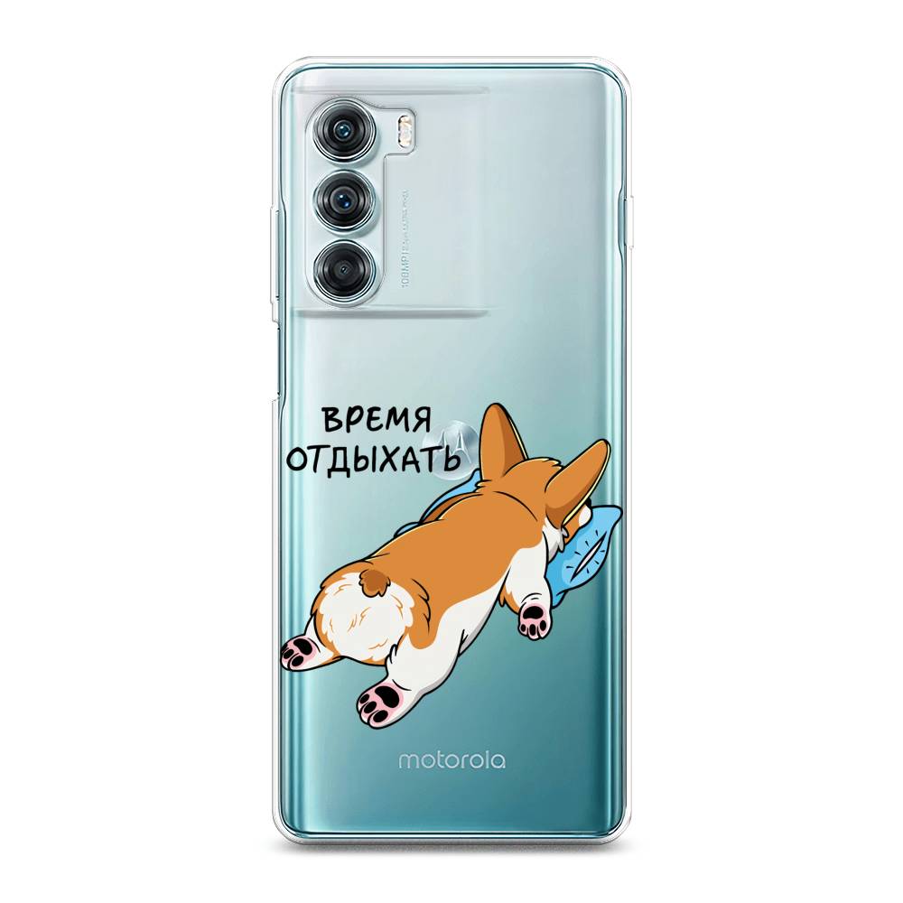 

Чехол на Motorola Moto Edge S30 "Корги отдыхает", Черный;коричневый;голубой, 243050-1