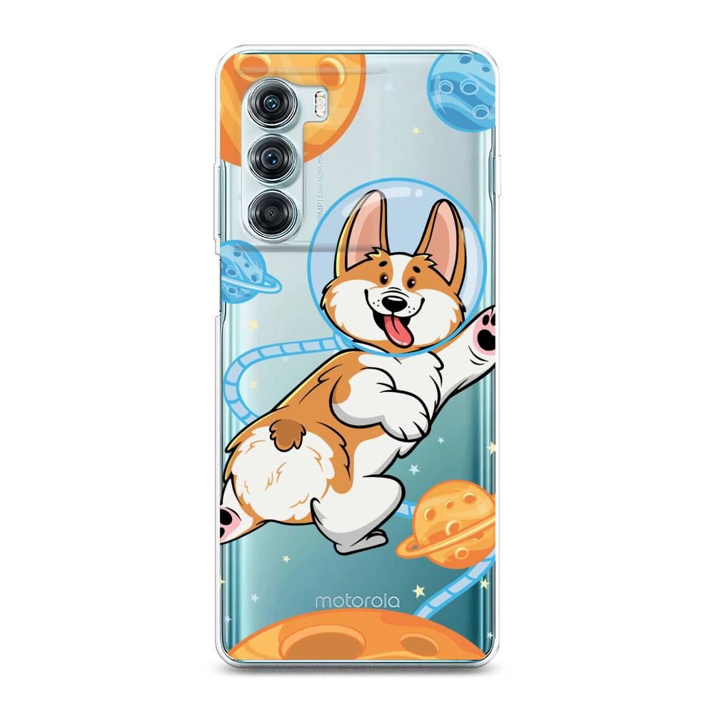 

Чехол на Motorola Moto Edge S30 "Корги-космонавт", Голубой;бежевый;белый, 243050-1
