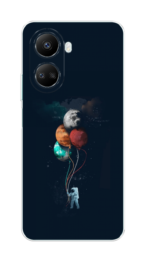 

Чехол на Huawei nova 10 SE "Космонавт с шариками", Разноцветный, 6109650-4