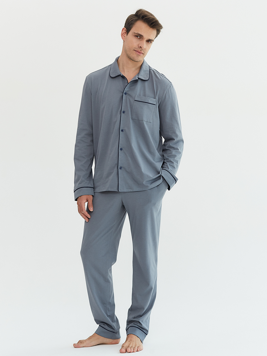 

Пижама мужская Ihomewear Классическая серая 54/176-182, Серый, Классическая