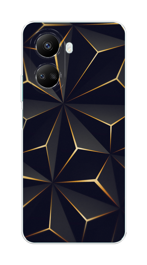 

Чехол на Huawei nova 10 SE "Черные полигоны", Золотистый;черный, 6109650-3