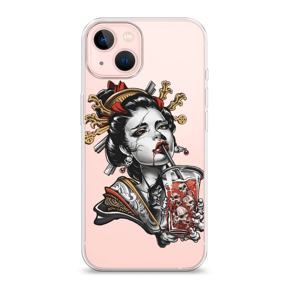 

Чехол для Apple iPhone 13 "Опасная гейша", Красный;черный;серый, 14250-4