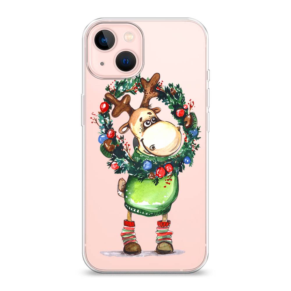 

Чехол для Apple iPhone 13 "Олень с новогодним венком", 14250-4