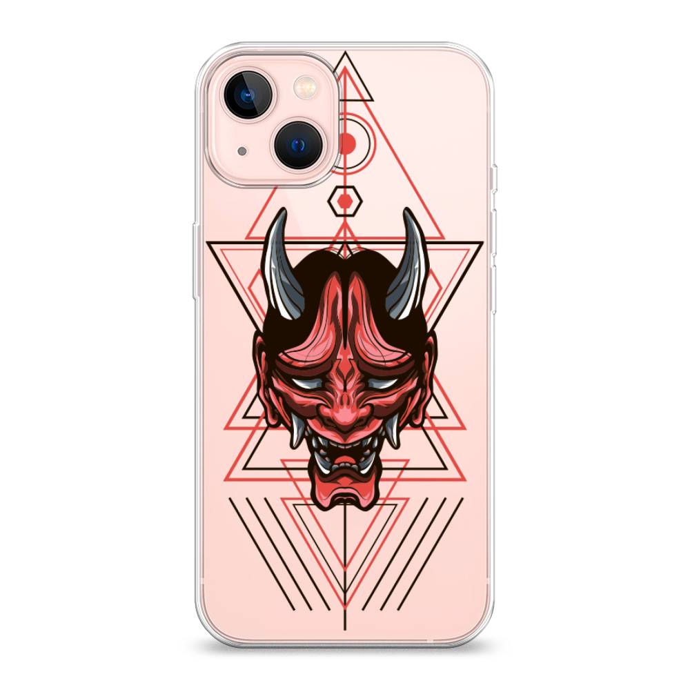 

Чехол для Apple iPhone 13 "Hanya Oni mask", Серый;красный;черный, 14250-4