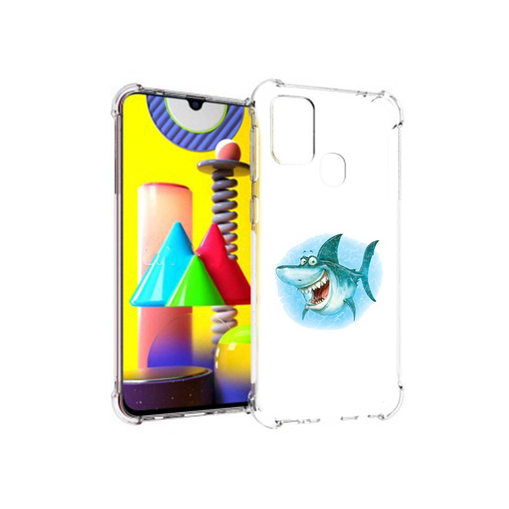 

Чехол MyPads Tocco для Samsung Galaxy M31 веселая акула (PT147019.488.261), Прозрачный, Tocco