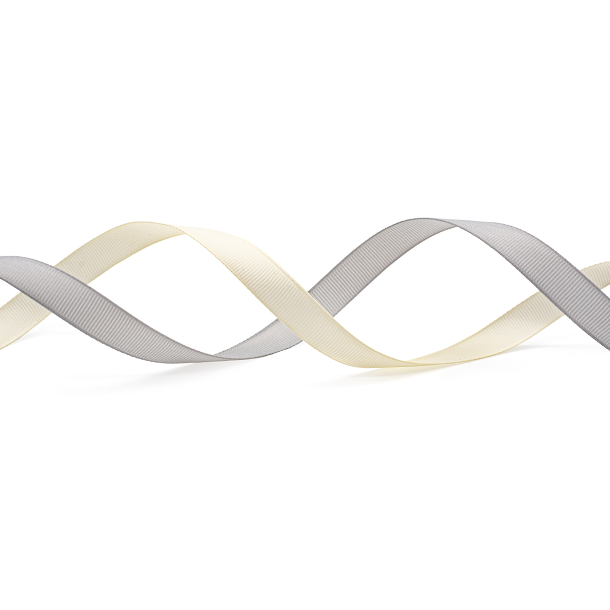 

Набор репсовых лент 1,2см*25м, 2шт, цв. св.серый/сливочный