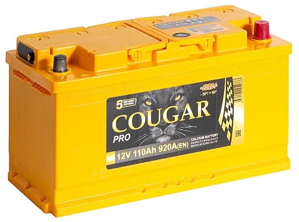 Аккумулятор Cougar PRO 110 А/ч 920 A обр. пол. Евро авто (353x175x190)