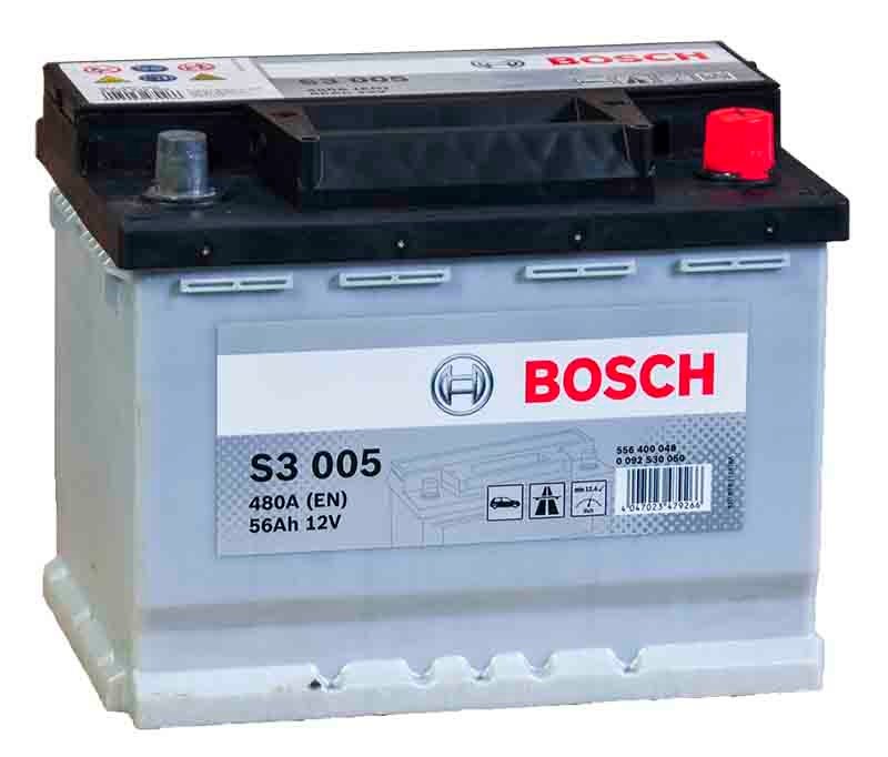 Аккумулятор Bosch S3005 56 А/ч 480 A обр. пол. Евро авто (242x175x190)