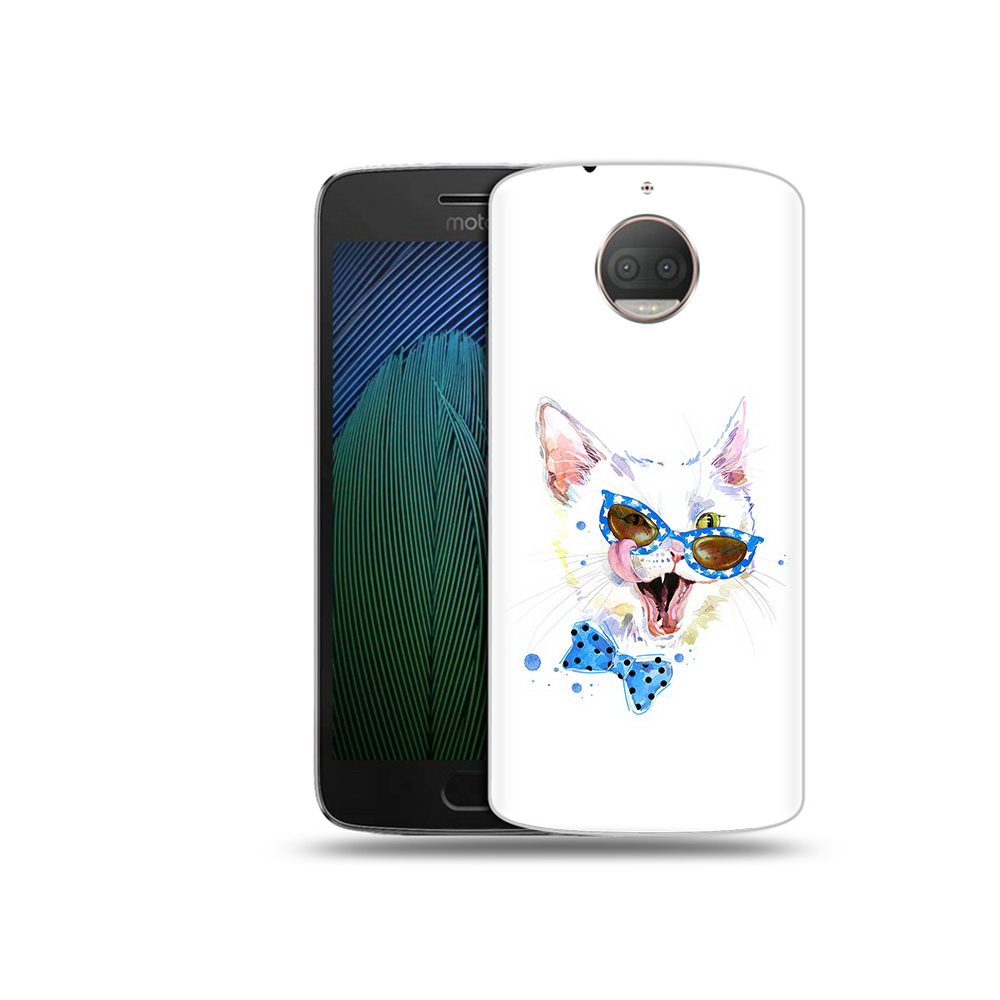 

Чехол MyPads Tocco для Motorola Moto G5S Plus белый кот (PT75337.377.229), Прозрачный, Tocco