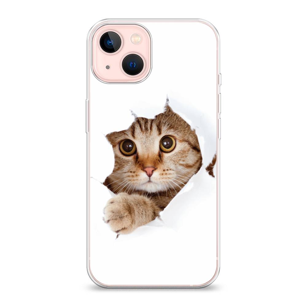 

Чехол на Apple iPhone 13 "Кот и бумага", Белый;коричневый, 14250-1