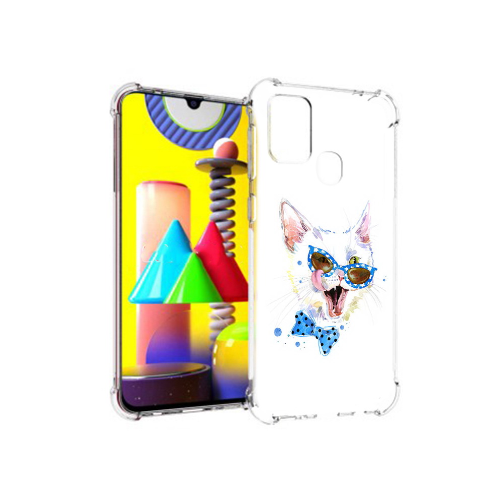 

Чехол MyPads Tocco для Samsung Galaxy M31 белый кот (PT147019.488.229), Прозрачный, Tocco