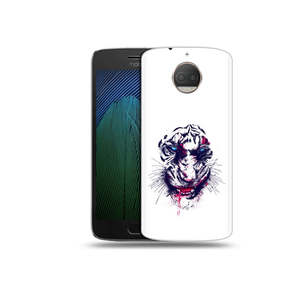 

Чехол MyPads Tocco для Motorola Moto G5S Plus безумный тигр (PT75337.377.228), Прозрачный, Tocco