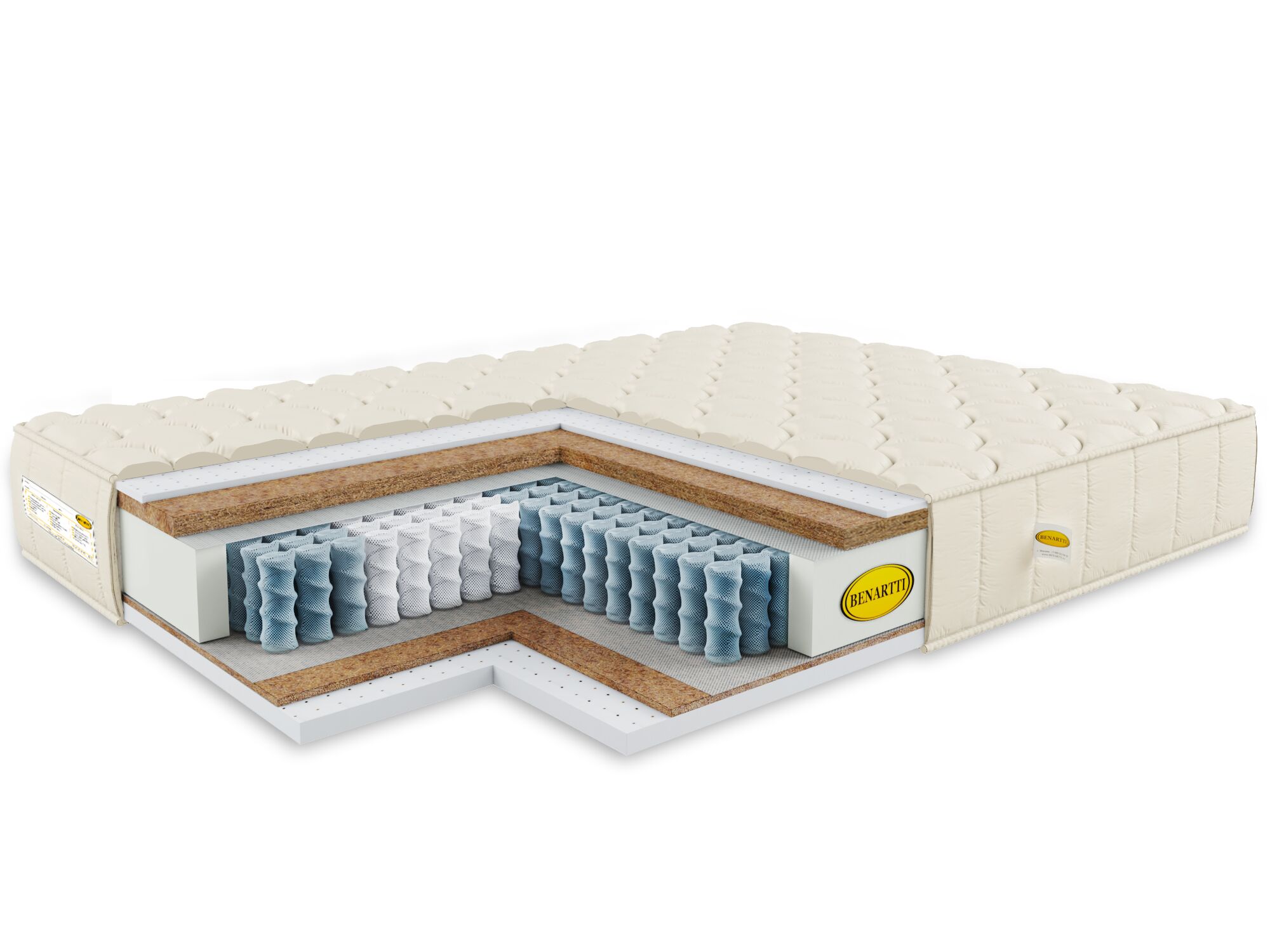 

Матрас Benartti Prime Middle S1000 155x185, Бежевый, Prime Middle S1000