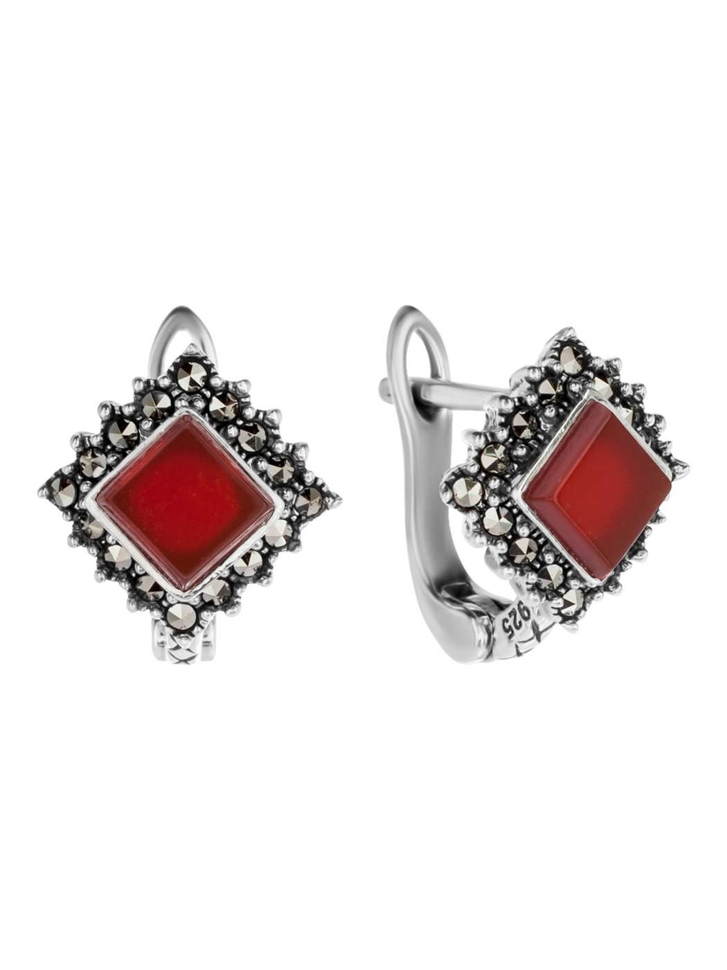 

Серьги из серебра с марказитом/кораллом Марказит HE865-8176, HE865-8176