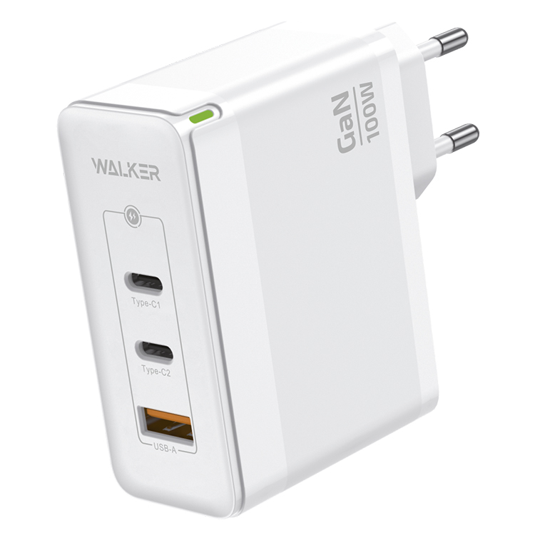 Сетевое зарядное устройство WALKER WH-47 1xUSB, 2xUSB Type-C 3.25 А белый