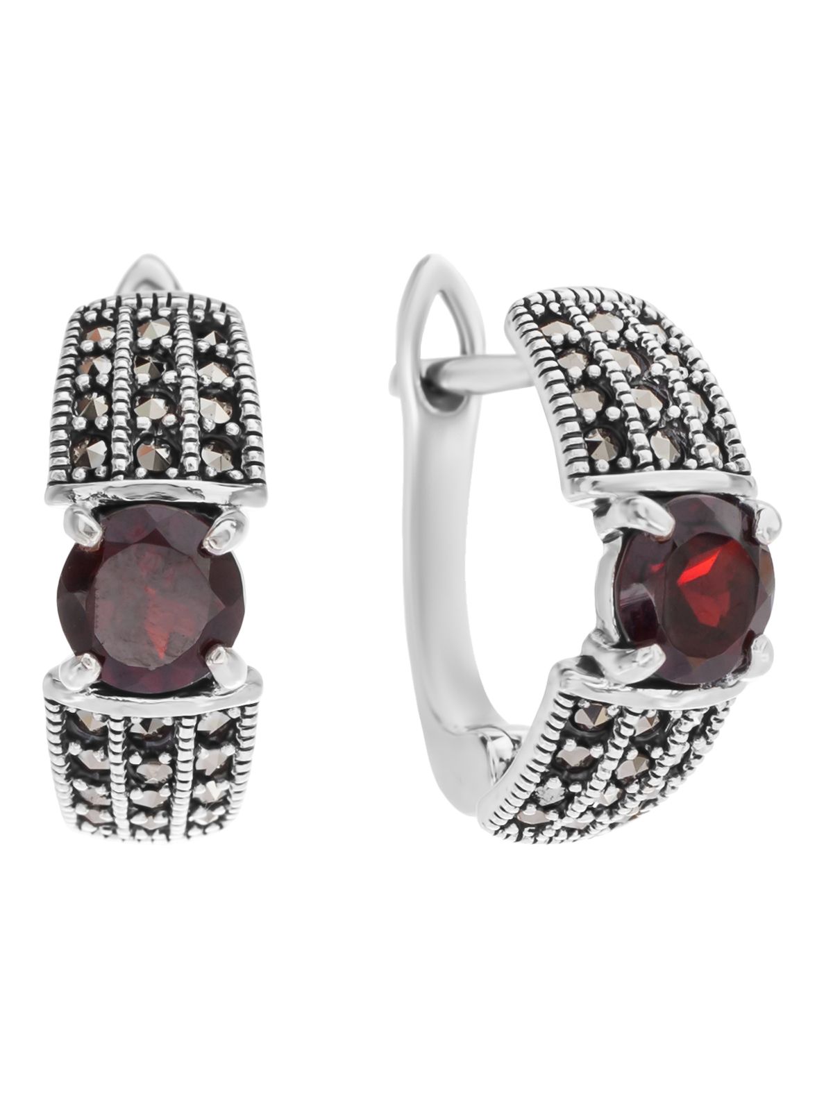 

Серьги из серебра с гранатом/марказитом Марказит HE1454-12277, HE1454-12277