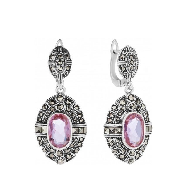 

Серьги из серебра с марказитом/султанитом Марказит HE0809-12807, HE0809-12807