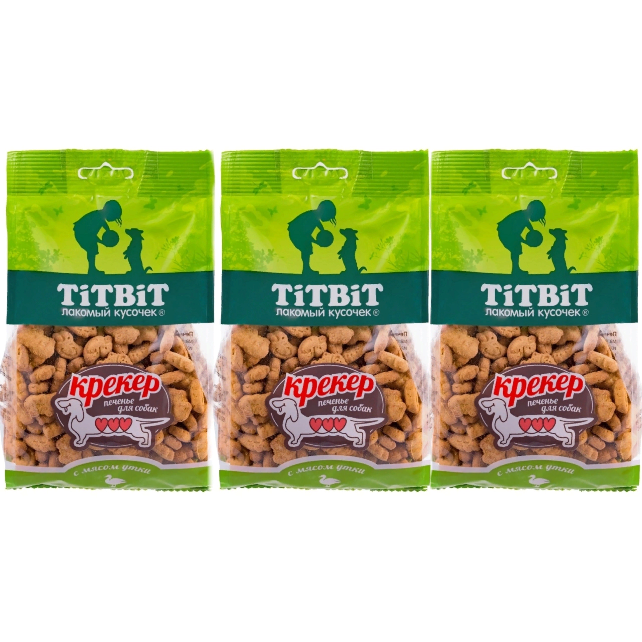 

Лакомство для собак Titbit Крекер с мясом утки, 3 шт по 250г, утки