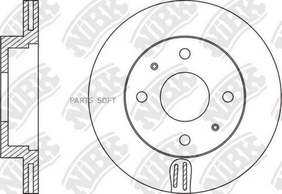 Диск тормозной передний NISSAN Cube /Vent D=232mm NIBK RN1582