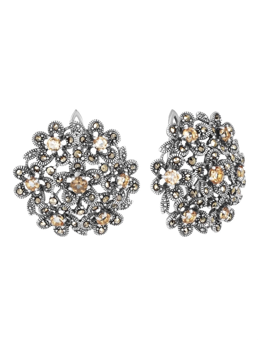

Серьги из серебра с марказитом, султанитом Марказит HE713-13882, HE713-13882