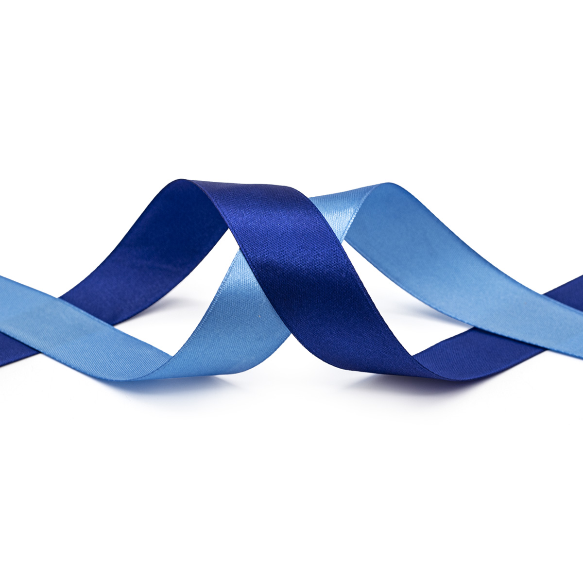 фото Набор атласных лент 2,5см*32,9м, 2шт, цв. голубой /сине-фиолетовый айрис