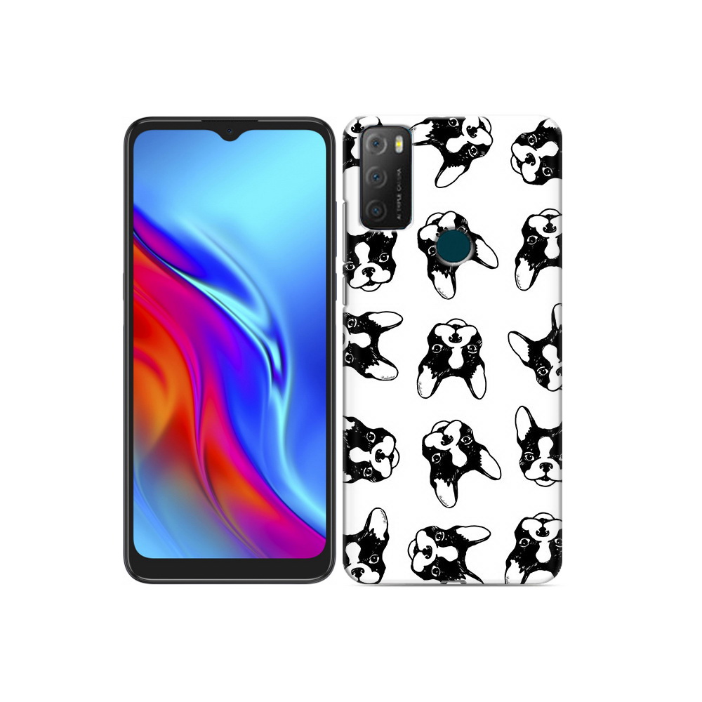 

Чехол MyPads Tocco для TCL 20e черно белые собачки, Прозрачный, Tocco