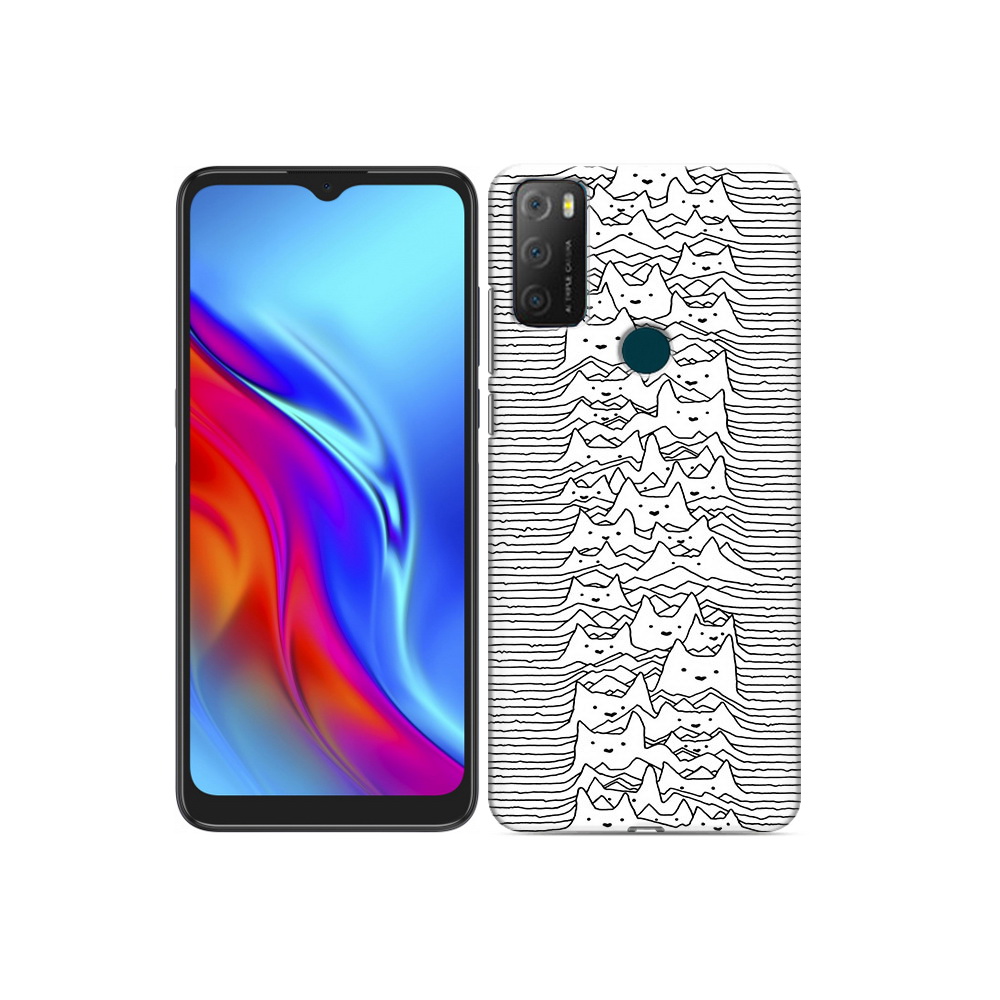

Чехол MyPads Tocco для TCL 20e черно белые коты 3D, Прозрачный, Tocco