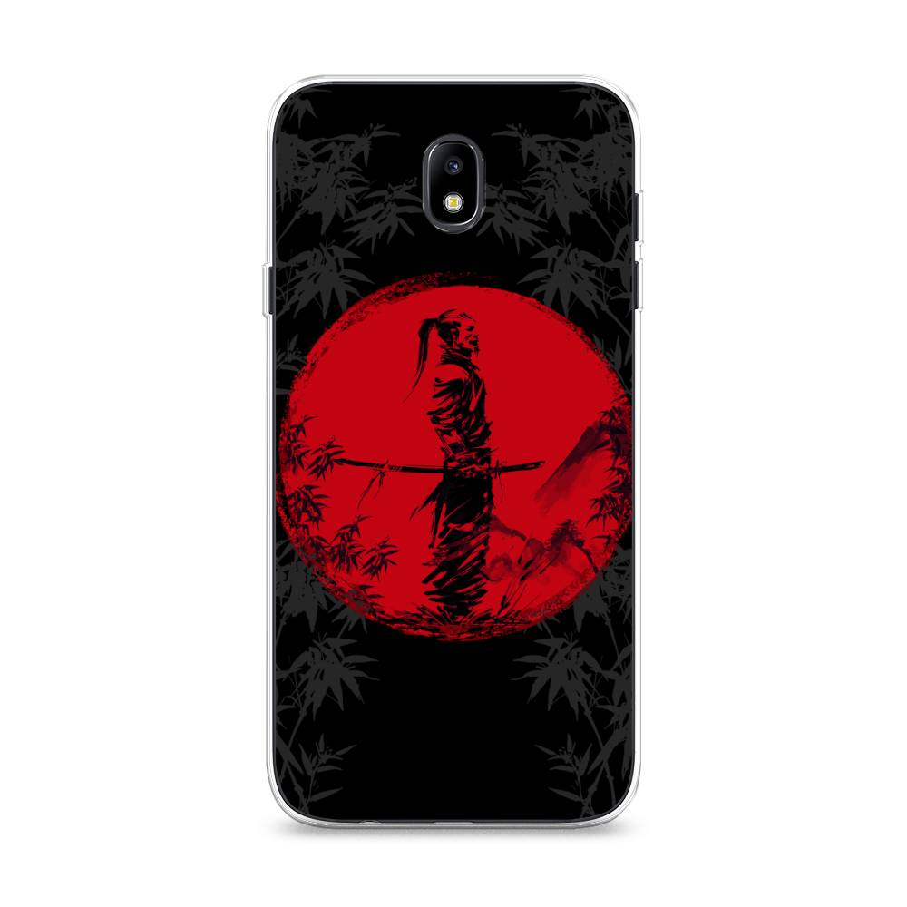 

Чехол на Samsung Galaxy J7 2017 "Самурай на красном фоне", Черный;красный;серый, 23150-4