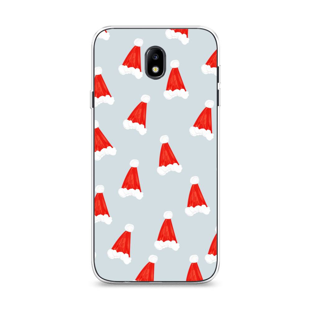 

Чехол на Samsung Galaxy J7 2017 "Новогодние шапочки", Белый;красный;серый, 23150-5
