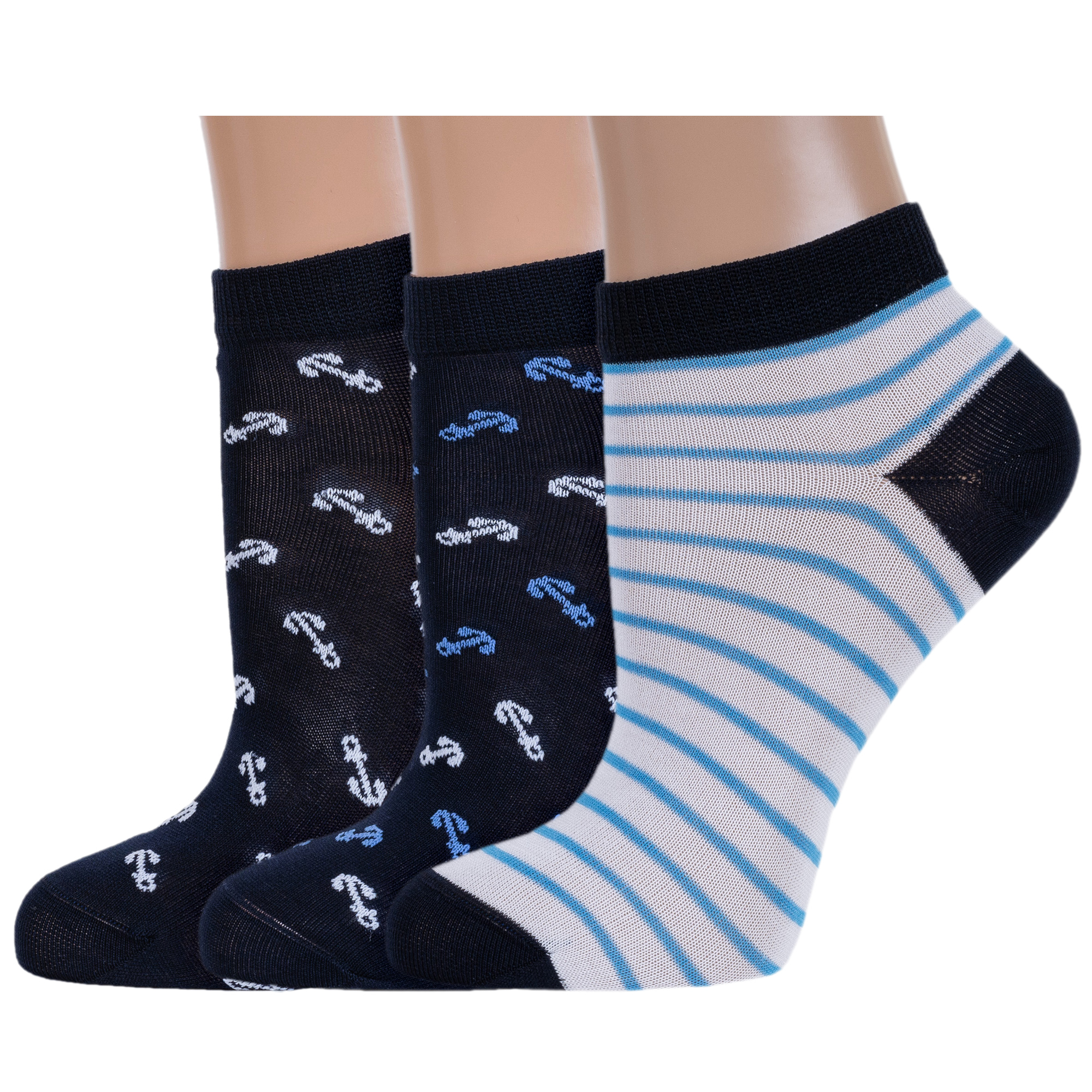 

Комплект носков женских LorenzLine 3-Д94 белых; синих; голубых 23, Белый;синий;голубой, 3-Д94