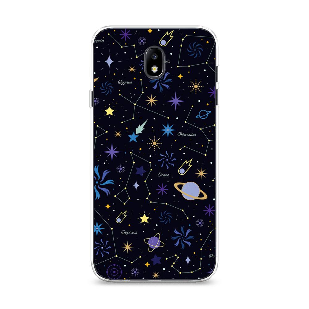 

Чехол на Samsung Galaxy J7 2017 "Цветной космос", Желтый, 23150-2