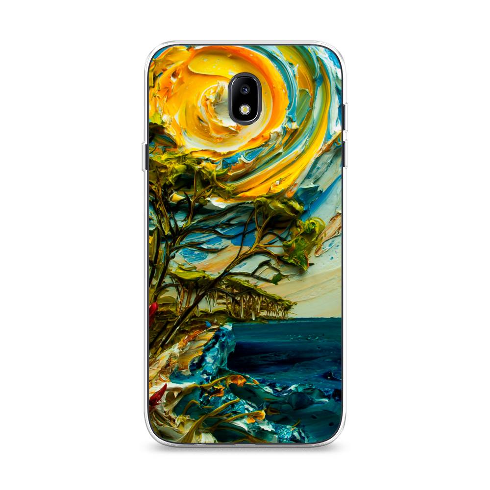 

Чехол на Samsung Galaxy J7 2017 "Солнце живопись", Желтый;синий, 23150-4