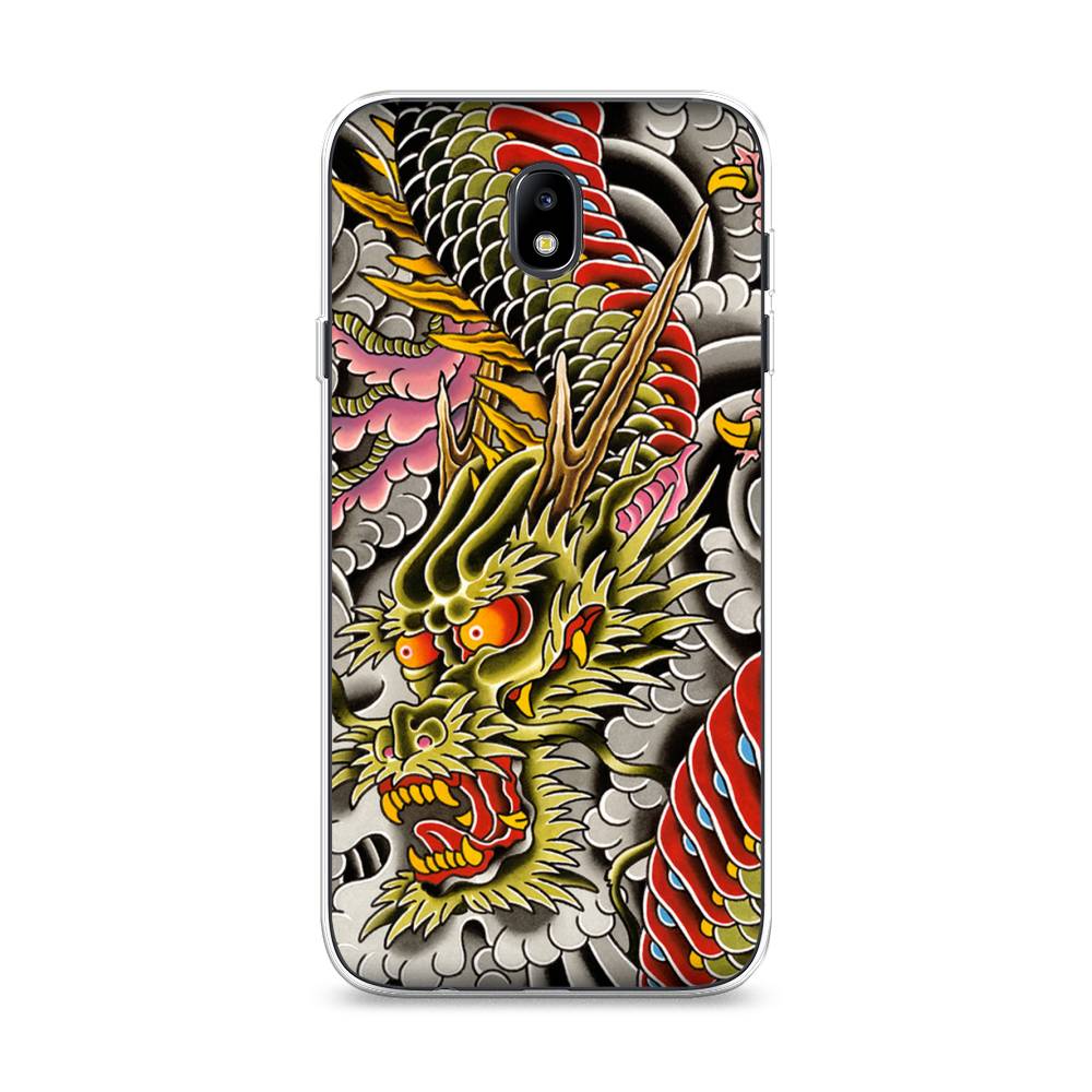 

Чехол на Samsung Galaxy J7 2017 "Японский дракон", Желтый;розовый;красный, 23150-4
