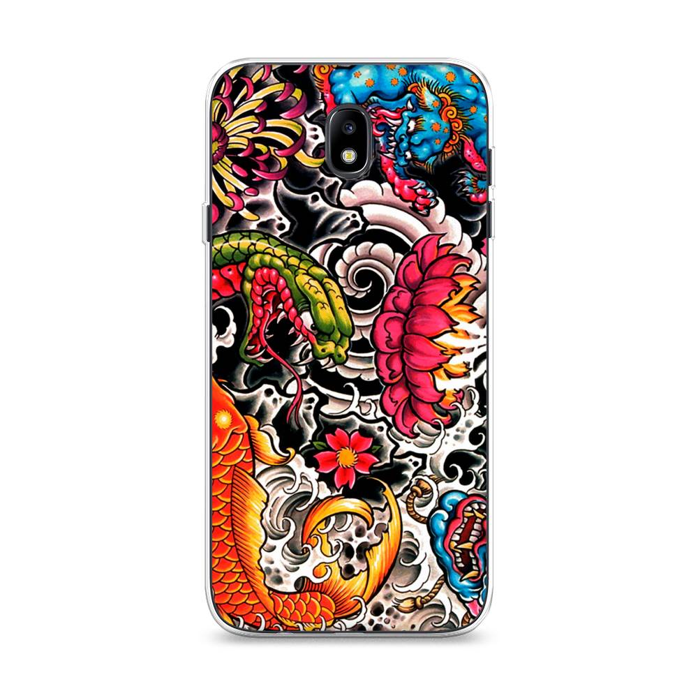 

Чехол на Samsung Galaxy J7 2017 "Японское искусство", Красный;оранжевый;голубой, 23150-4