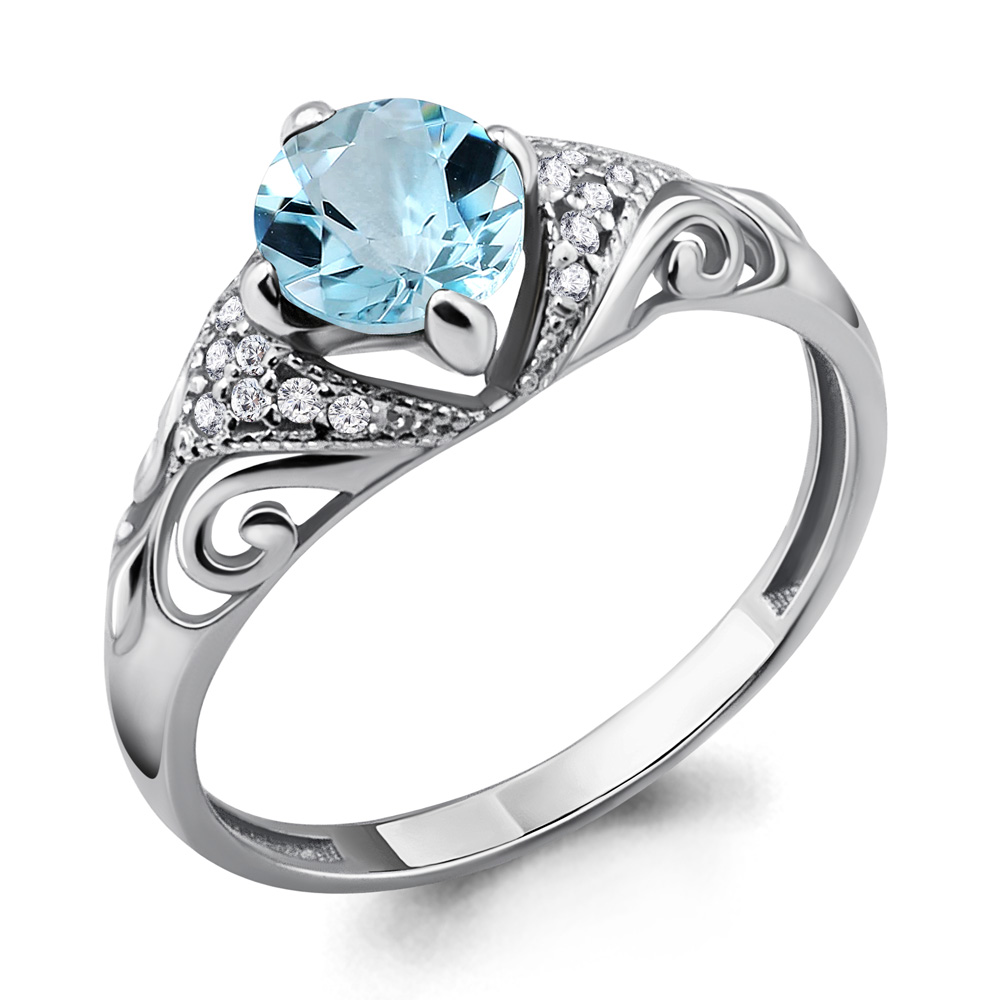 

Кольцо из серебра с топазом Aquamarine Aquamarine 6399302А_925_р р. 17,5, 6399302А_925_р