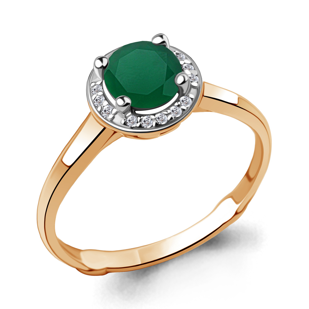 

Кольцо из серебра с агатом\фианитом Aquamarine Aquamarine 6399109А_925_з р, 6399109А_925_з