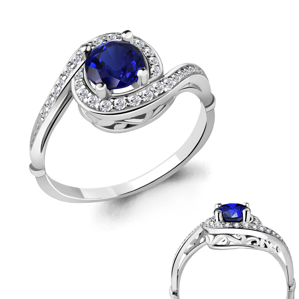 

Кольцо из серебра с фианитом Aquamarine Aquamarine 63985Б_925_р р, 63985Б_925_р