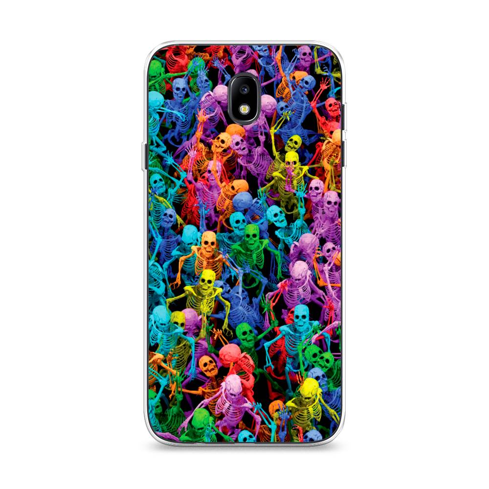 

Чехол на Samsung Galaxy J7 2017 "Вечеринка скелетов", Фиолетовый;желтый;оранжевый, 23150-6
