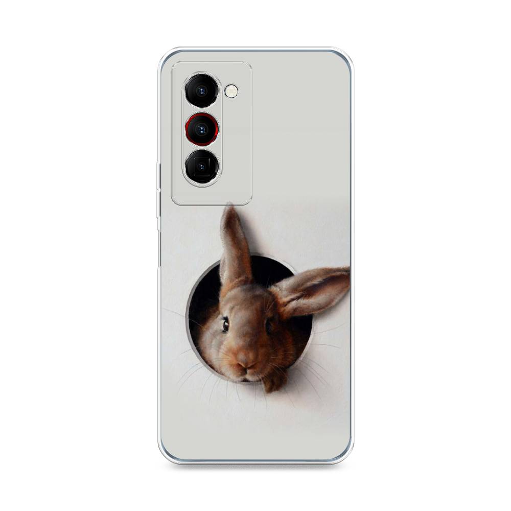 

Чехол на Tecno Camon 18 Premier "Любопытный кролик", Серый;коричневый, 300850-1