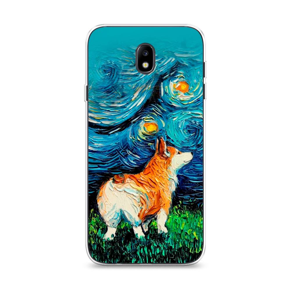 

Чехол на Samsung Galaxy J7 2017 "Корги звёздная ночь", Коричневый;белый;зеленый, 23150-1